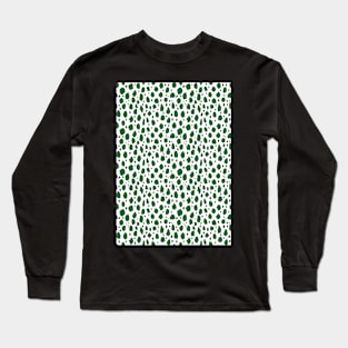 White and Green Spot Dalmatian Pattern Long Sleeve T-Shirt